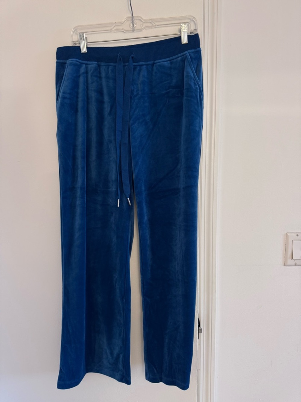 Alfani Deep Blue Velour Drawstring Joggers